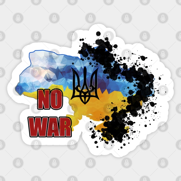 NO WAR IN UKRAINE Sticker by CB_design